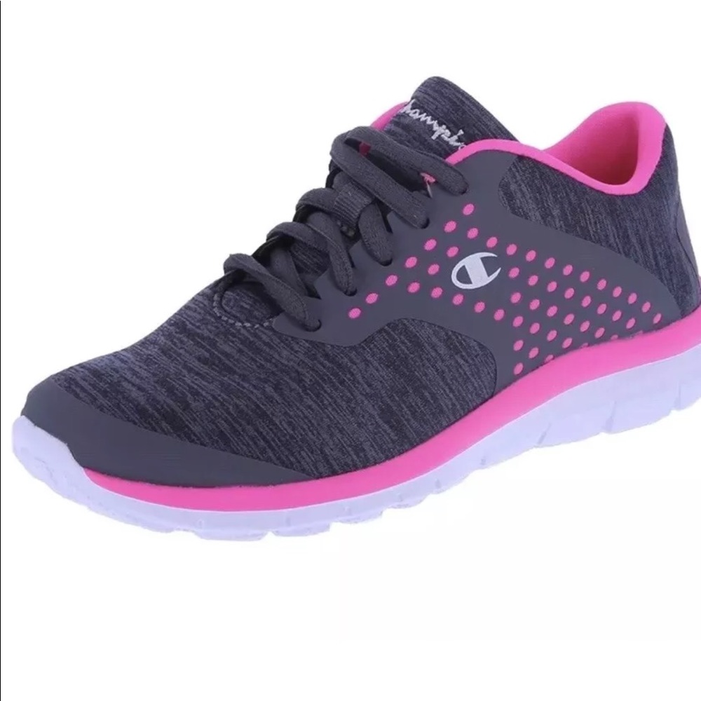 Champion Girls Gusto Strap X Trainer 10, Gray/Pink